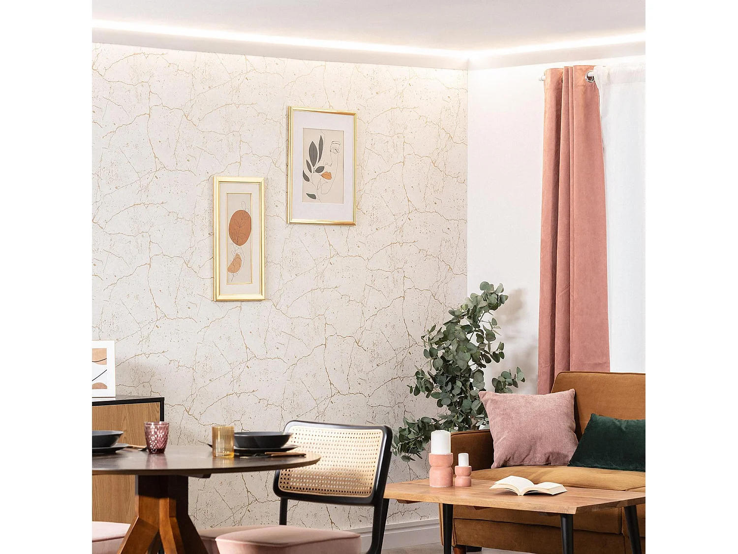 Moulure Diagonale Modern 2m pour Ruban LED  Blanc