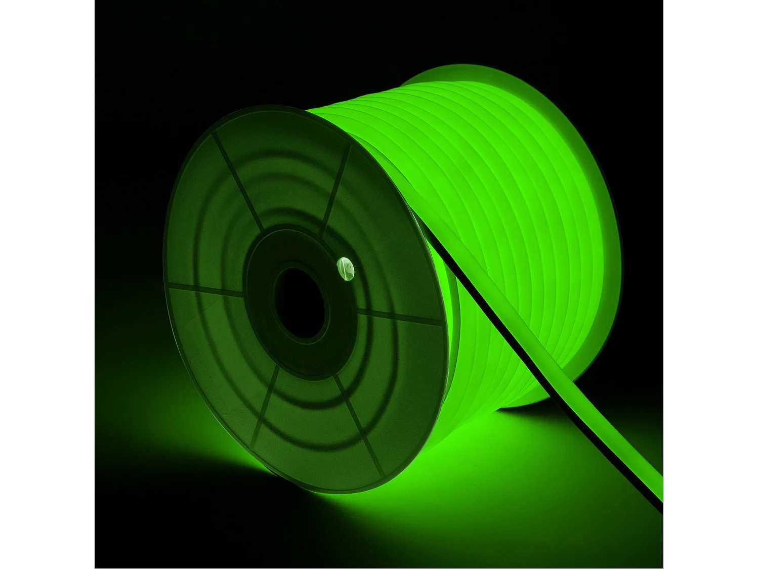 Striscia LED Neon 7.5 W/m Regolabile 220V AC 120 LED/m Semicircolare 180º Verde IP67 su Misura Taglio ad ogni 100 cm 11 m