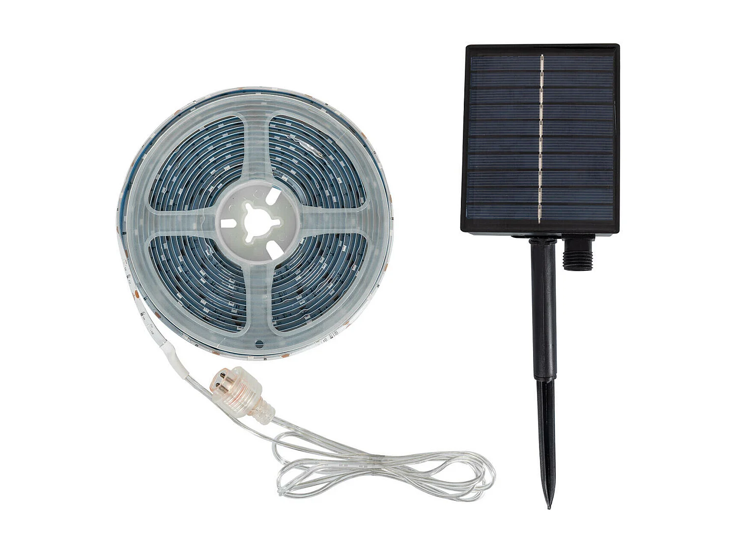 Bobina 5m Striscia LED per Esterno Solare 3.7V DC 30LED/m IP65 Larga 8mm Taglio 3cm 4000K Bianco Naturale