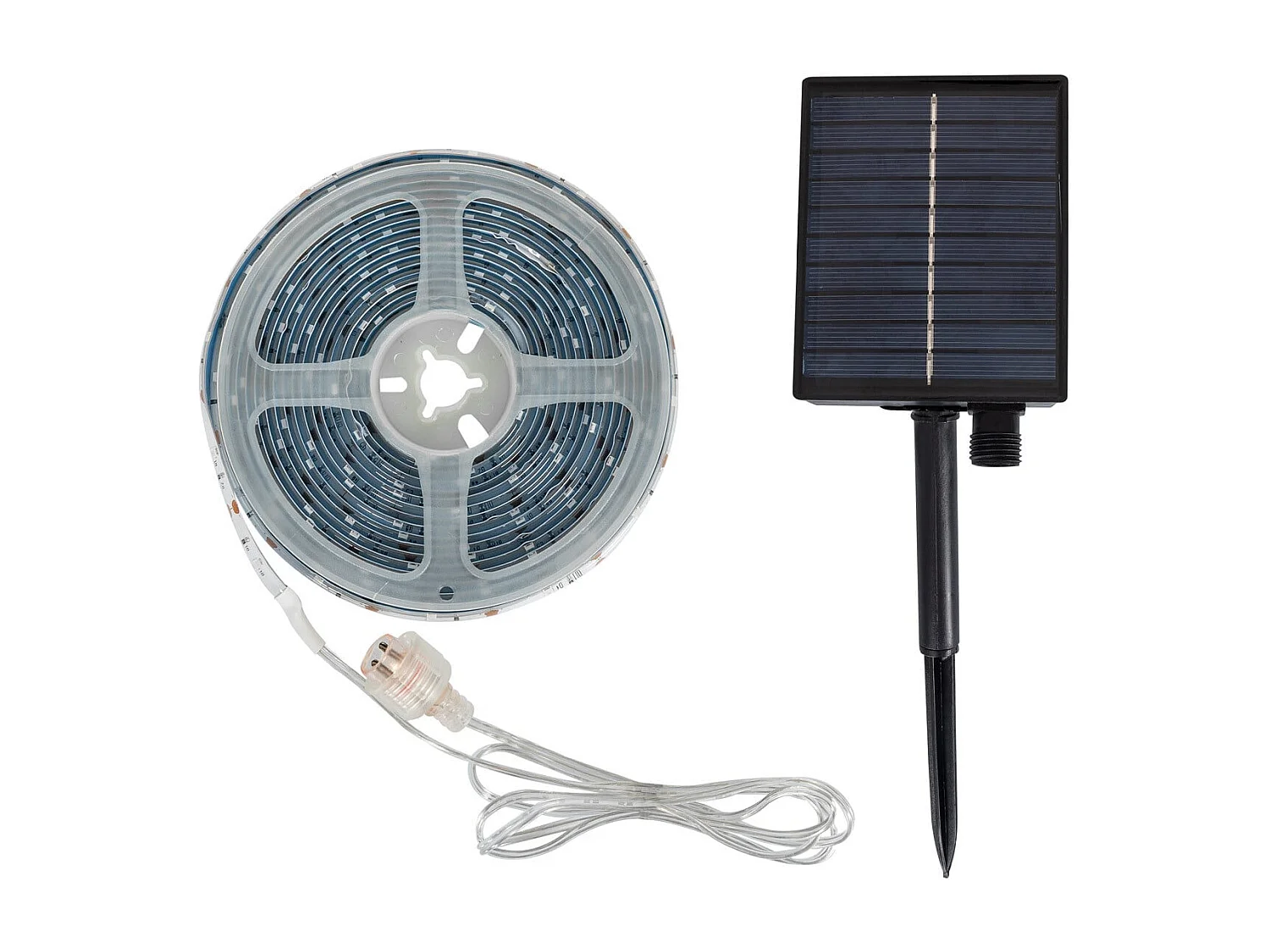Ruban LED Extérieur Solaire 3.7V DC 30LED/m 5m IP65 Largeur 8mm coupe tous les 3cms 4000K Blanc neutre