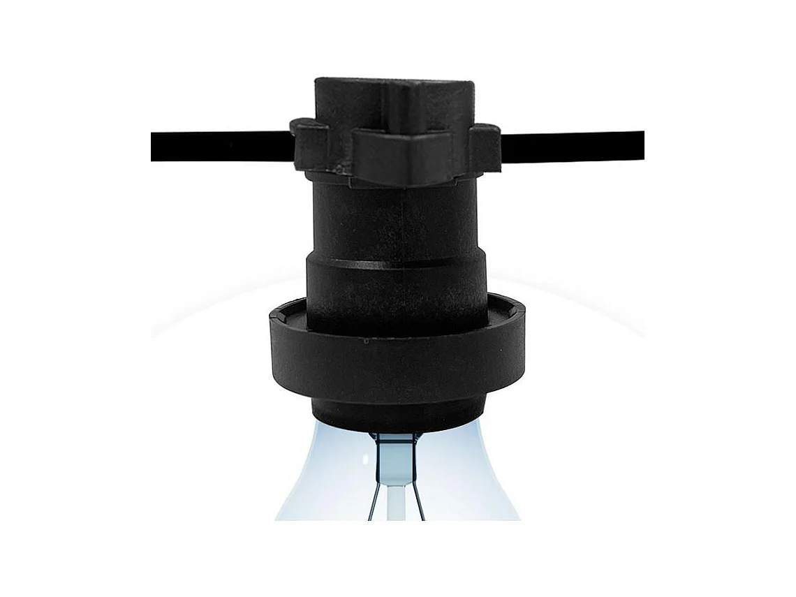 Guirlande Extérieure IP44 Câble Électrique Plat avec Douilles E27 sur Mesure Noire  20 m
