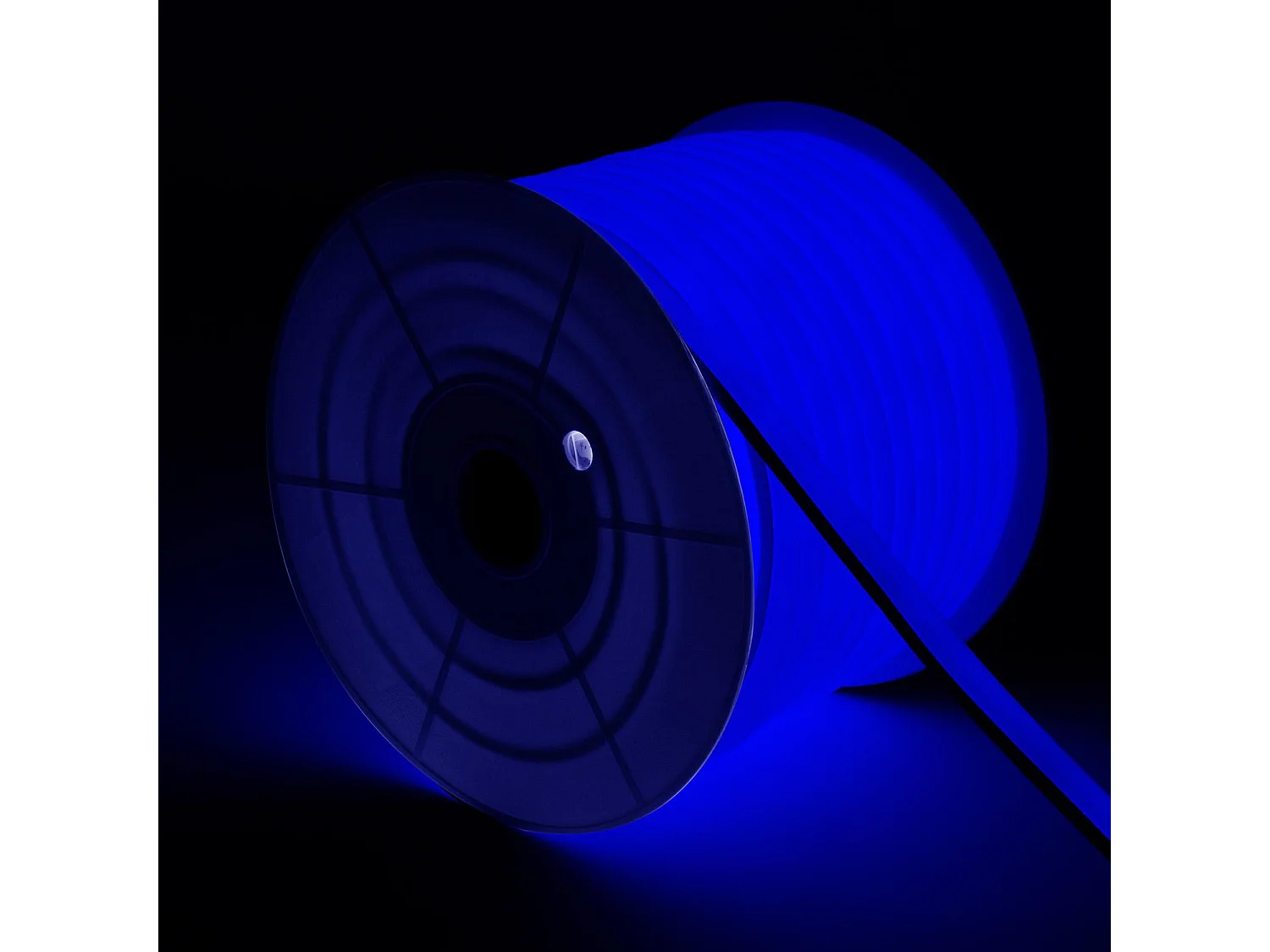 Bobina 50m Striscia LED Neon Regolabile 220V Blu Semicircolare 180 7.5W/m IP67 Taglio 100cm Blu