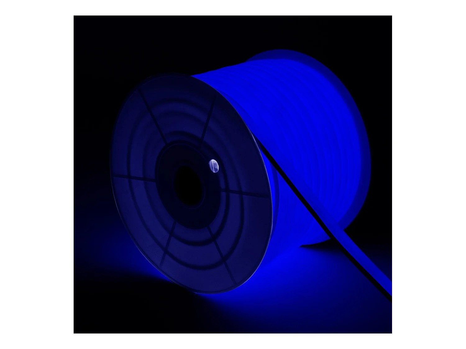 Ruban LED Néon Dimmable 220V BOBINE 50m Bleu Semi-Circulaire 180 7.5W/m Coupe 100cm IP67 Bleu
