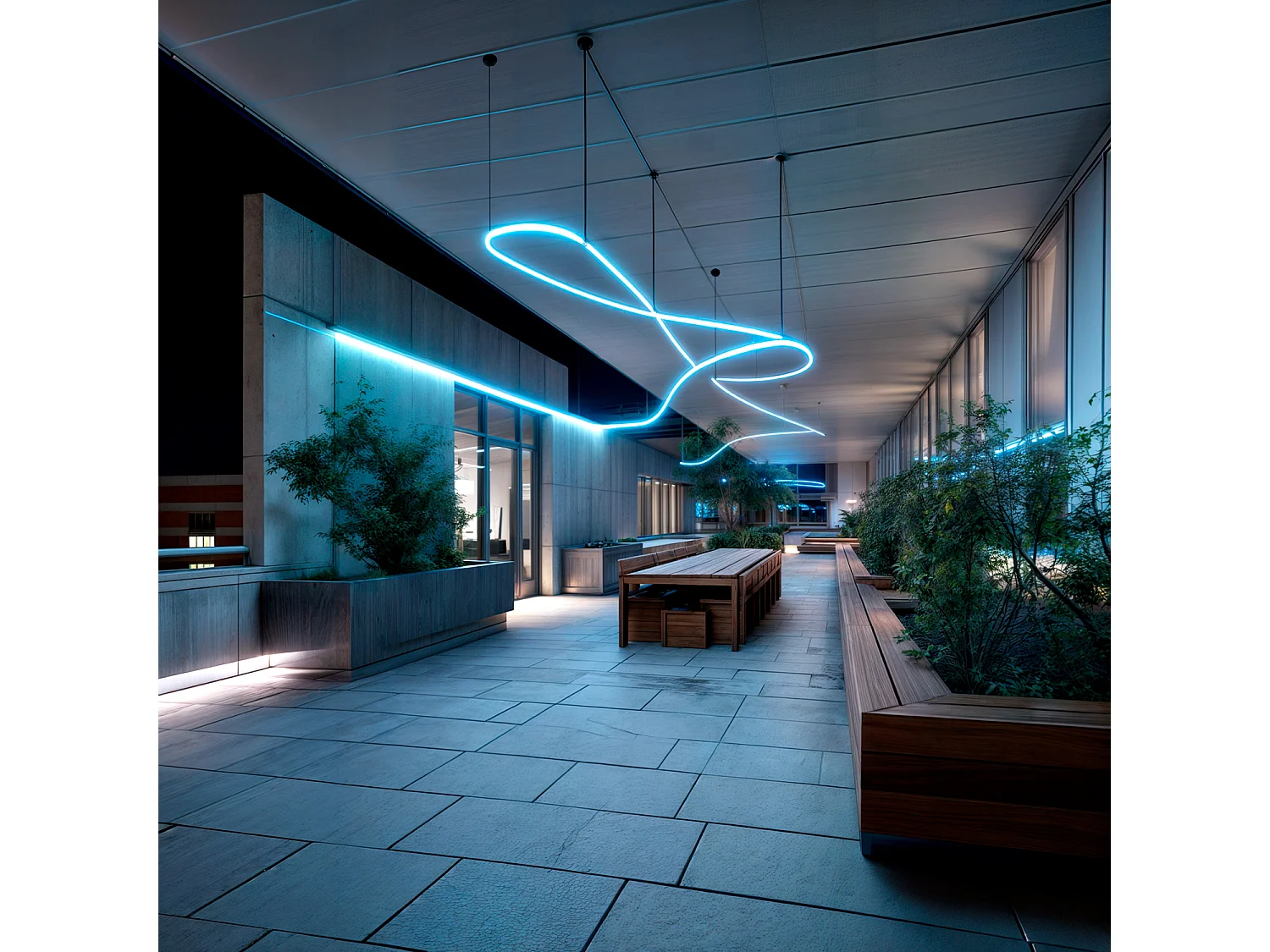 Ruban LED Néon Dimmable 220V BOBINE 50m Bleu Semi-Circulaire 180 7.5W/m Coupe 100cm IP67 Bleu