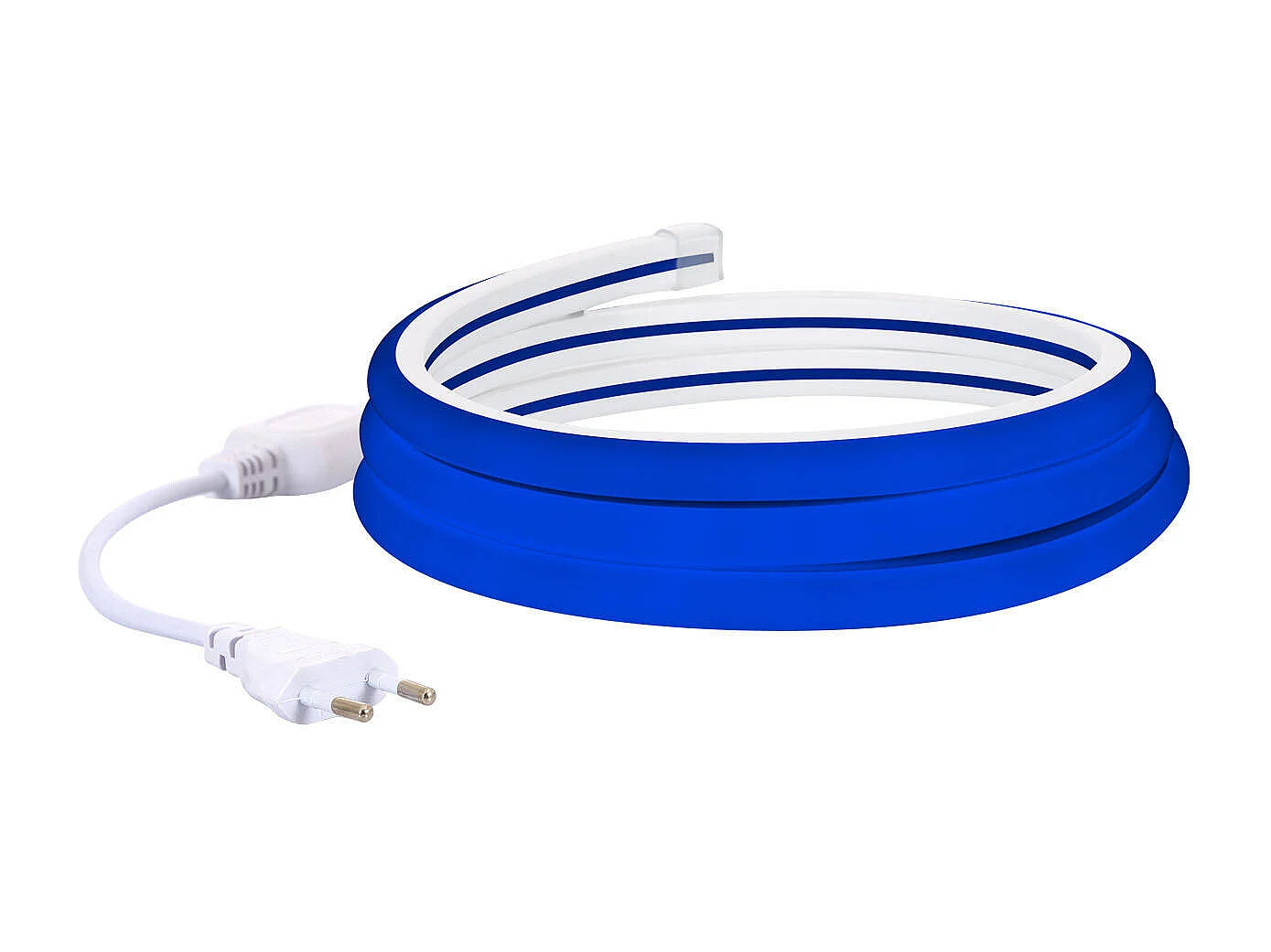 Bobina 50m Striscia LED Neon Regolabile 220V Blu Semicircolare 180 7.5W/m IP67 Taglio 100cm Blu