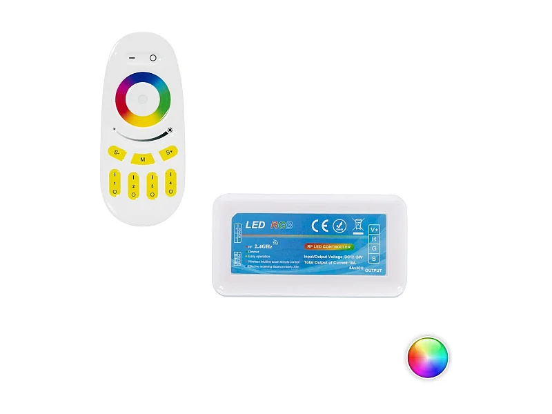 Controller Regolatore RGB 12/24V DC + Telecomando RF 4 Zone RGB
