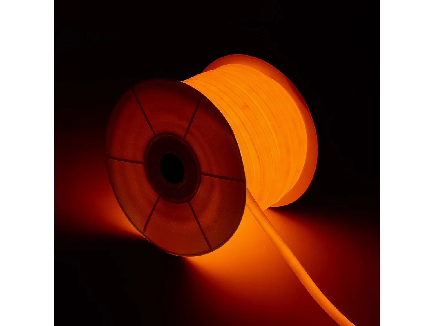 Bobina 50m Striscia LED Neon Regolabile 220V Arancione Circolare 360 9W/m IP67 Taglio 100cm Arancione