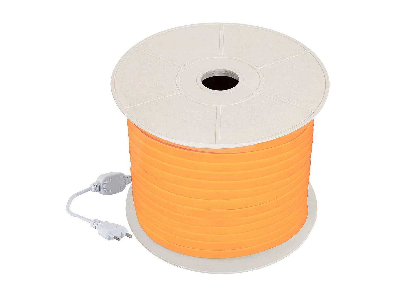 Bobina 50m Striscia LED Neon Regolabile 220V Arancione Circolare 360 9W/m IP67 Taglio 100cm Arancione