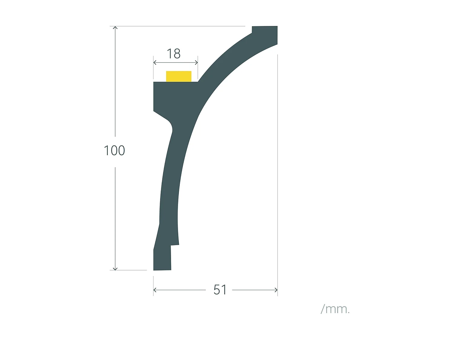 Modanatura per Striscia LED 2m Flame Bianco
