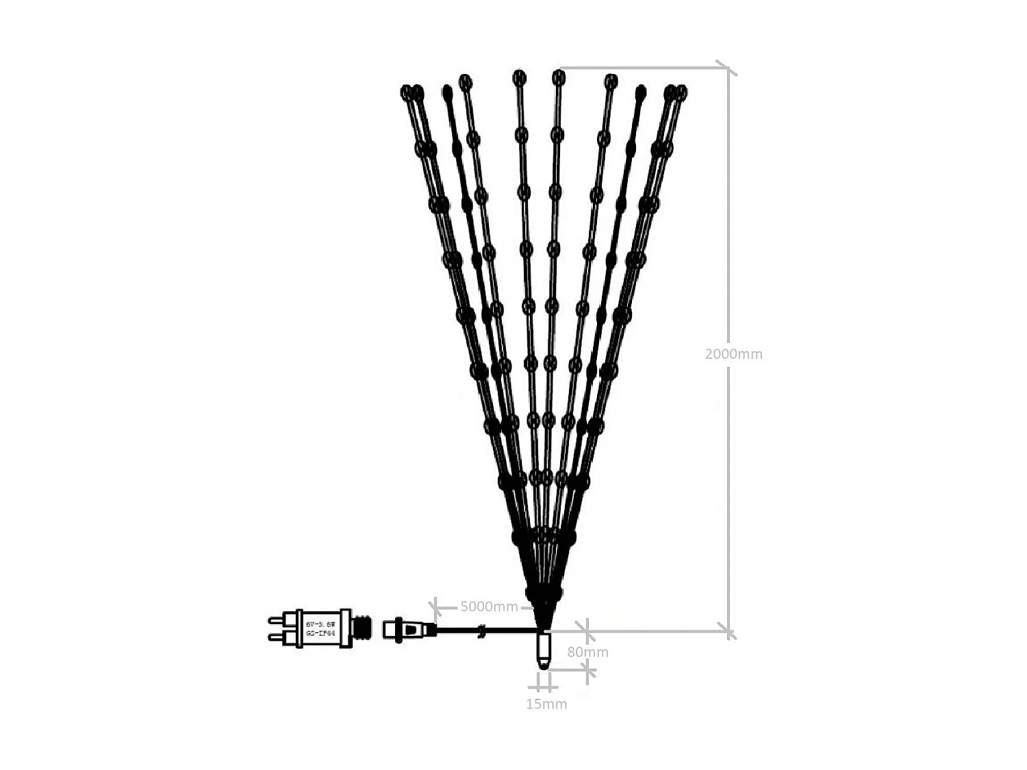 Guirlande LED Fil de Fer Jelendi 2m 3000K Blanc chaud