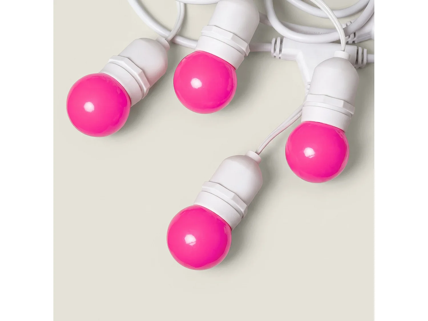 Guirnalda Exterior con Bombillas LED E27 5.5m IP65 Blanco Rosa