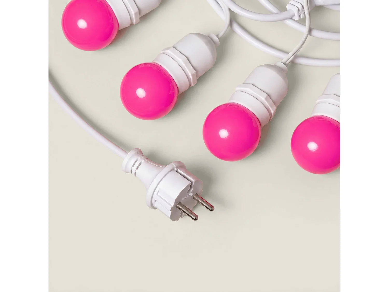 Guirnalda Exterior con Bombillas LED E27 5.5m IP65 Blanco Rosa