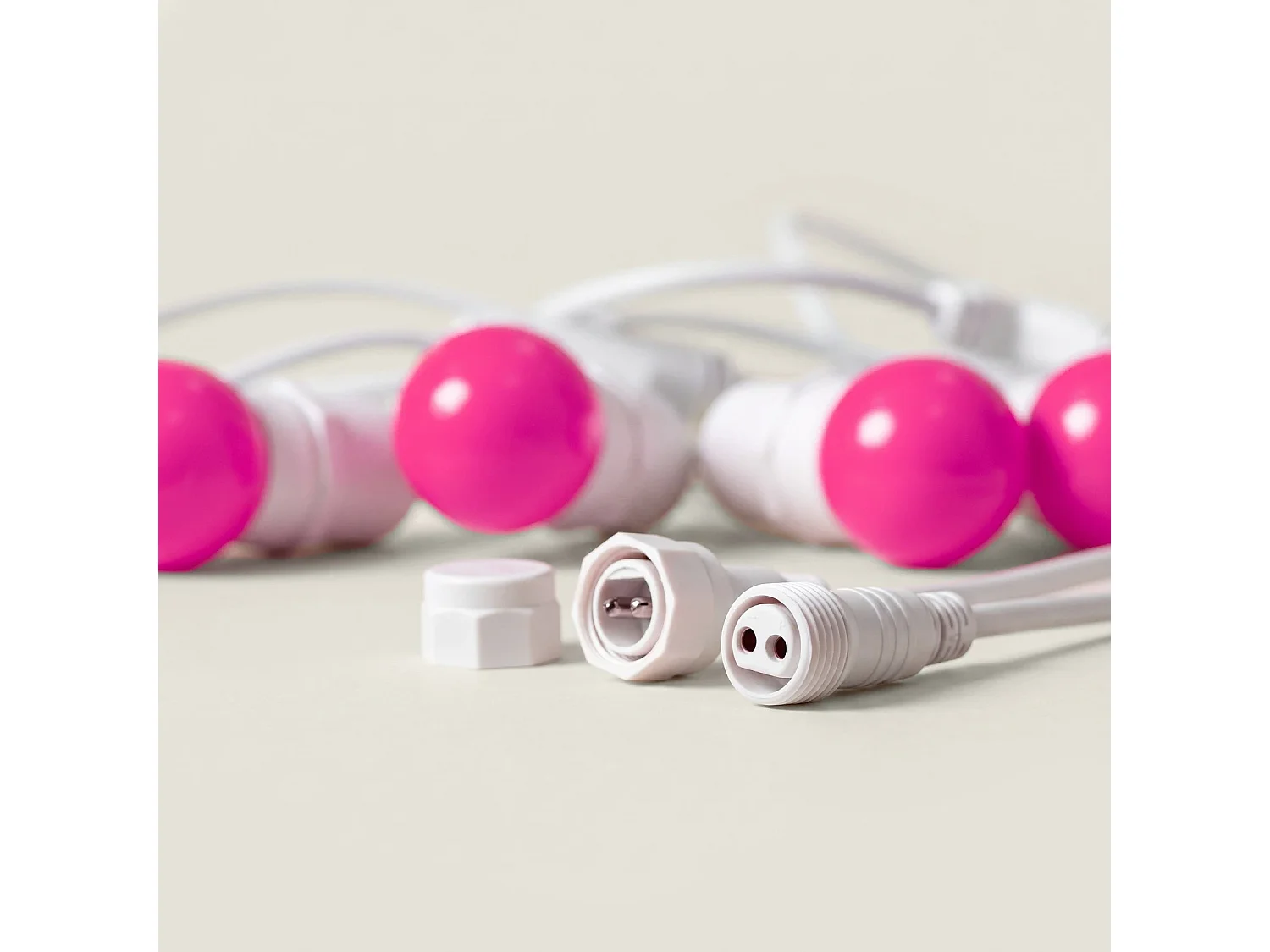 Guirnalda Exterior con Bombillas LED E27 5.5m IP65 Blanco Rosa