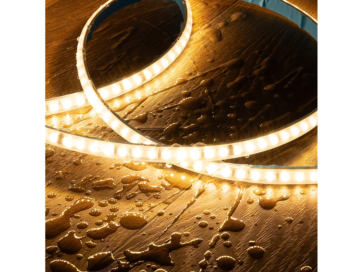 Ruban LED Dimmable 220V SMD Auto-redressement 120 LED/m BOBINE 20m 7W/m 700lm/m Largeur 9mm Coupe 10cm IP67 2700K Blanc chaud