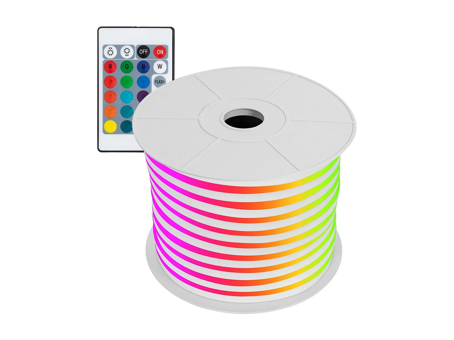 Bobina 50m Striscia LED Neon Regolabile 220V RGB Semicircolare 180 9W/m IP67 Taglio 100cm RGB
