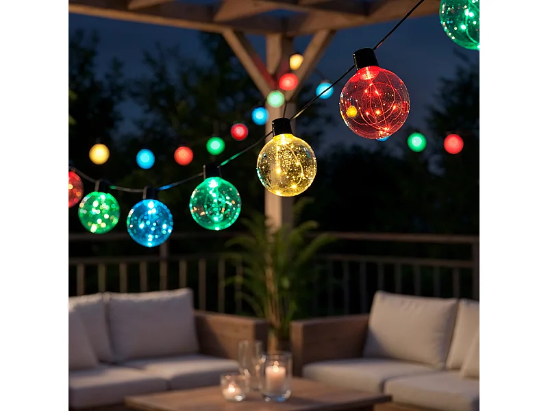 Guirnalda Exterior LED RGB de 10 Bombillas Jarli 7.5m RGB