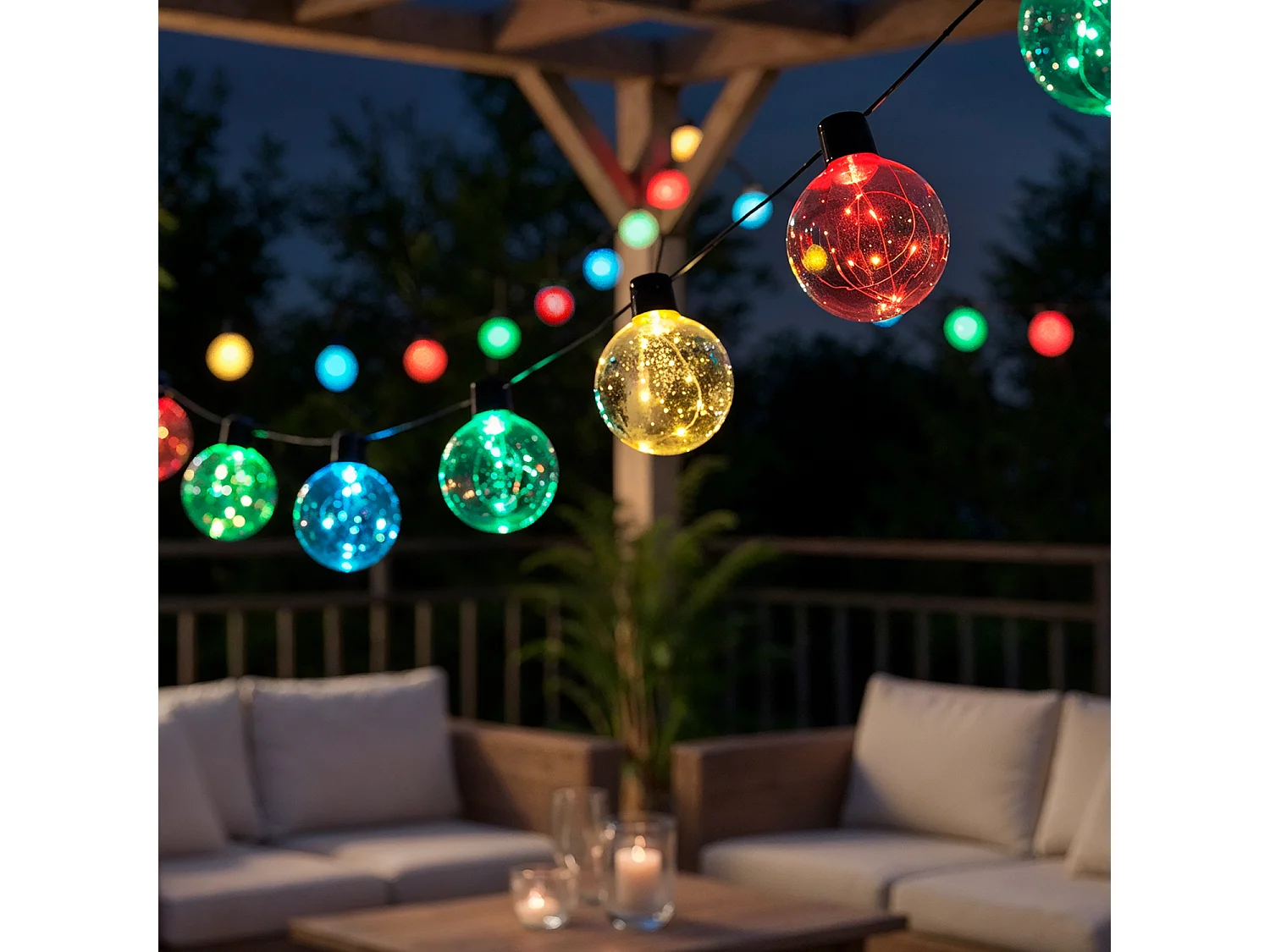 Guirlande Extérieure LED RGB de 10 Ampoules Jarli 7.5m RGB