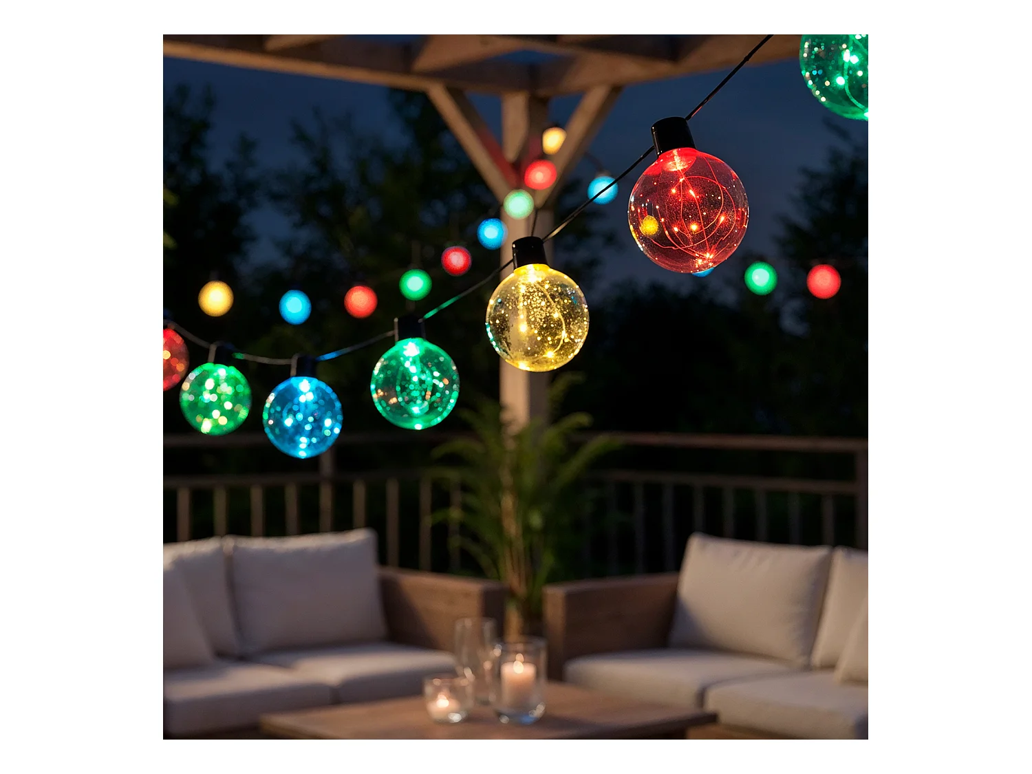 Guirnalda Exterior LED RGB de 10 Bombillas Jarli 7.5m RGB