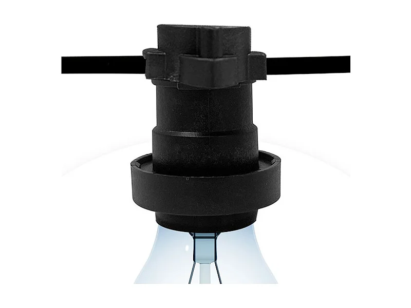 Guirnaldas para Exterior IP44 Cable Eléctrico Plano con Portalámparas E27 a Medida Negro 100 m