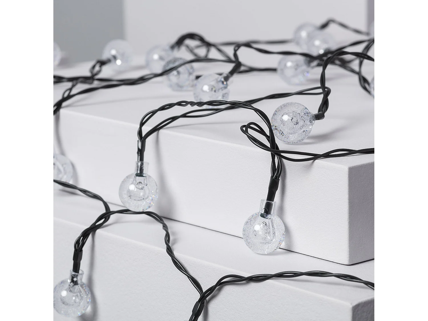 Guirlande LED Extérieure Solaire 30 Boules 5m 5000K Blanc froid