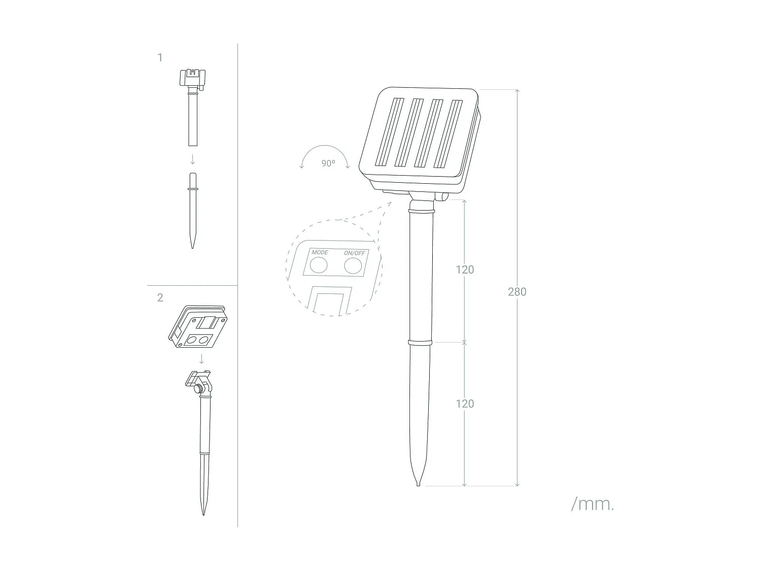 Guirlande LED Extérieure Solaire 30 Boules 5m 5000K Blanc froid