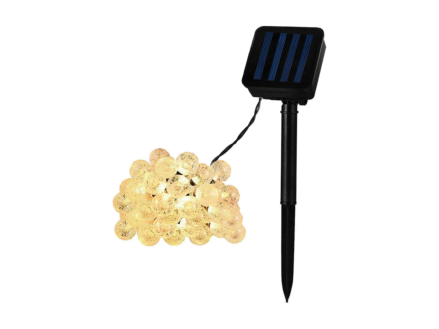Ghirlanda LED Solare per Esterni 30 Sfere 5m 5000K Bianco Freddo