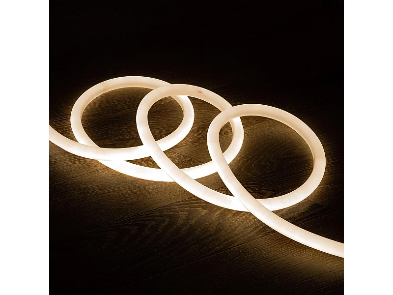 Striscia LED Neon Regolabile 220V Bianco Naturale Circolare 360 9W/m IP67 Taglio 100cm 15 m