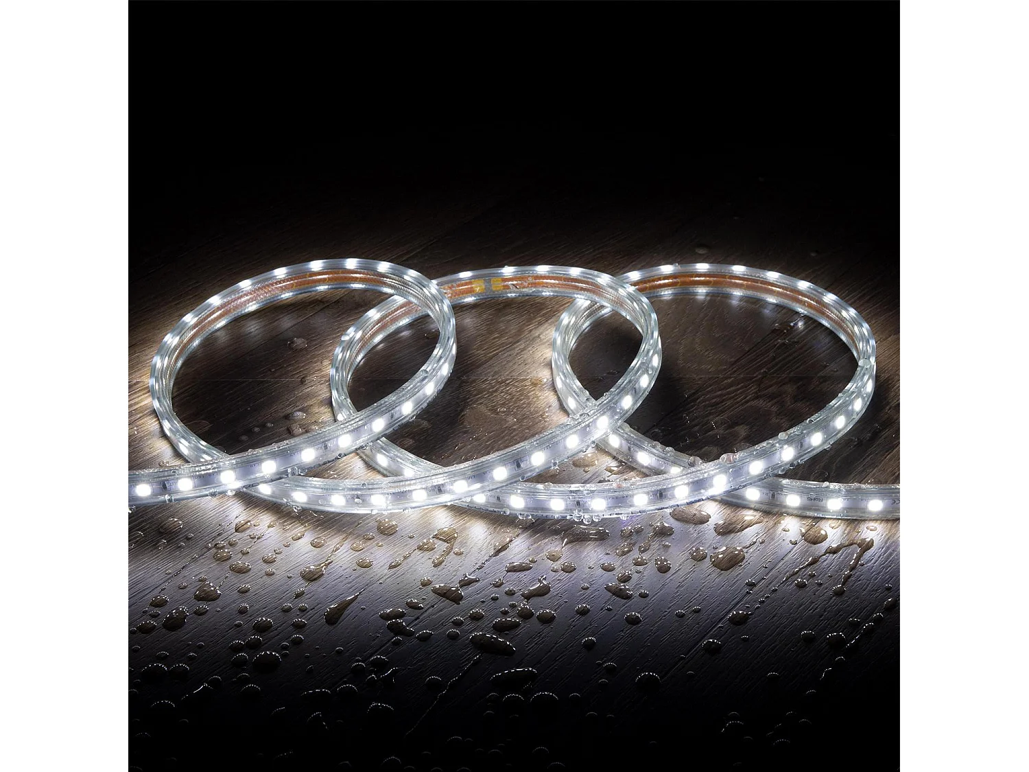 Tira LED 220V AC 60 LED/m Blanco Frío IP65 a Medida Ancho 14mm Corte cada 100 cm 15 m