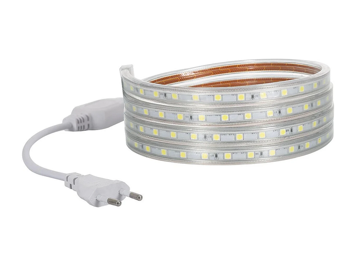 Tira LED 220V AC 60 LED/m Blanco Frío IP65 a Medida Ancho 14mm Corte cada 100 cm 15 m