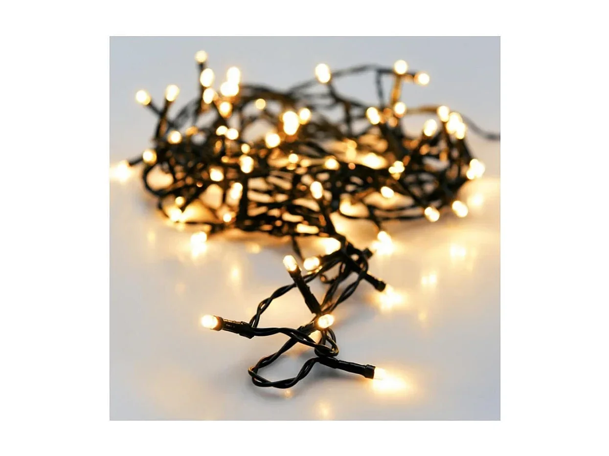 Ghirlanda per Esterni Cavo Nero LED Bianco Caldo 9m 2700K Bianco Caldo