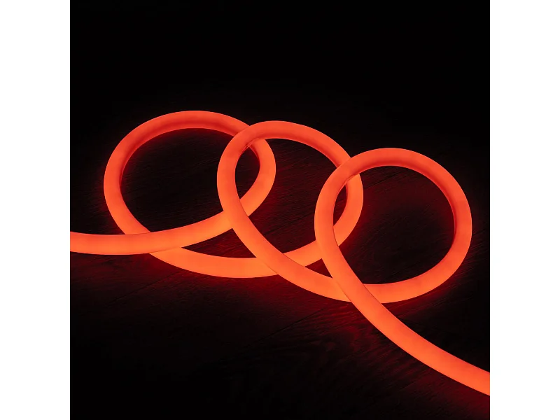 Striscia LED Neon Regolabile 220V Arancione Circolare 360 9W/m IP67 Taglio 100cm 3 m