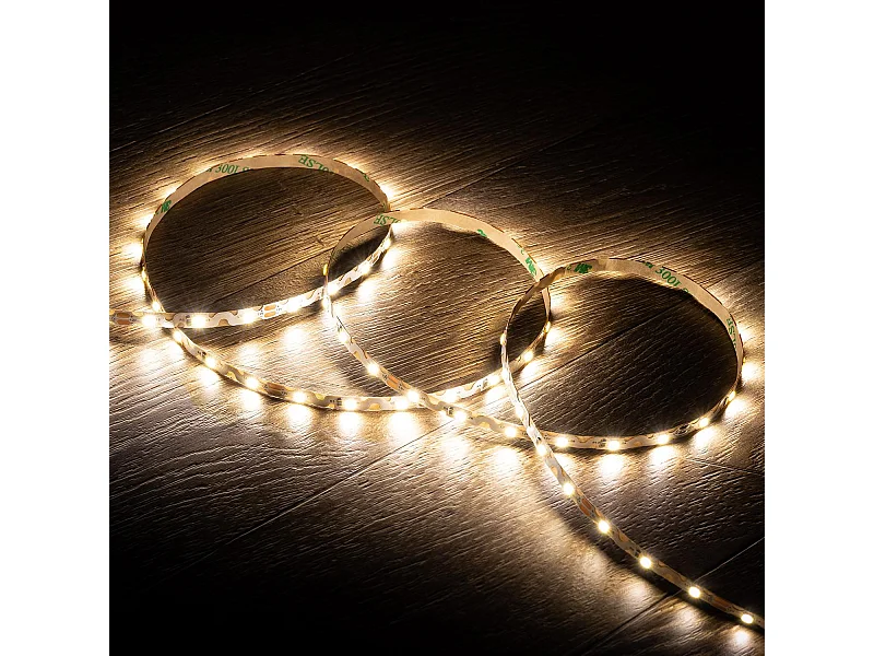 Ruban LED 12V SMD ZIG ZAG 60 LED/m 5m 7W/m 700lm/m Largeur 6mm Coupe 5cm IP20 4000K Blanc neutre