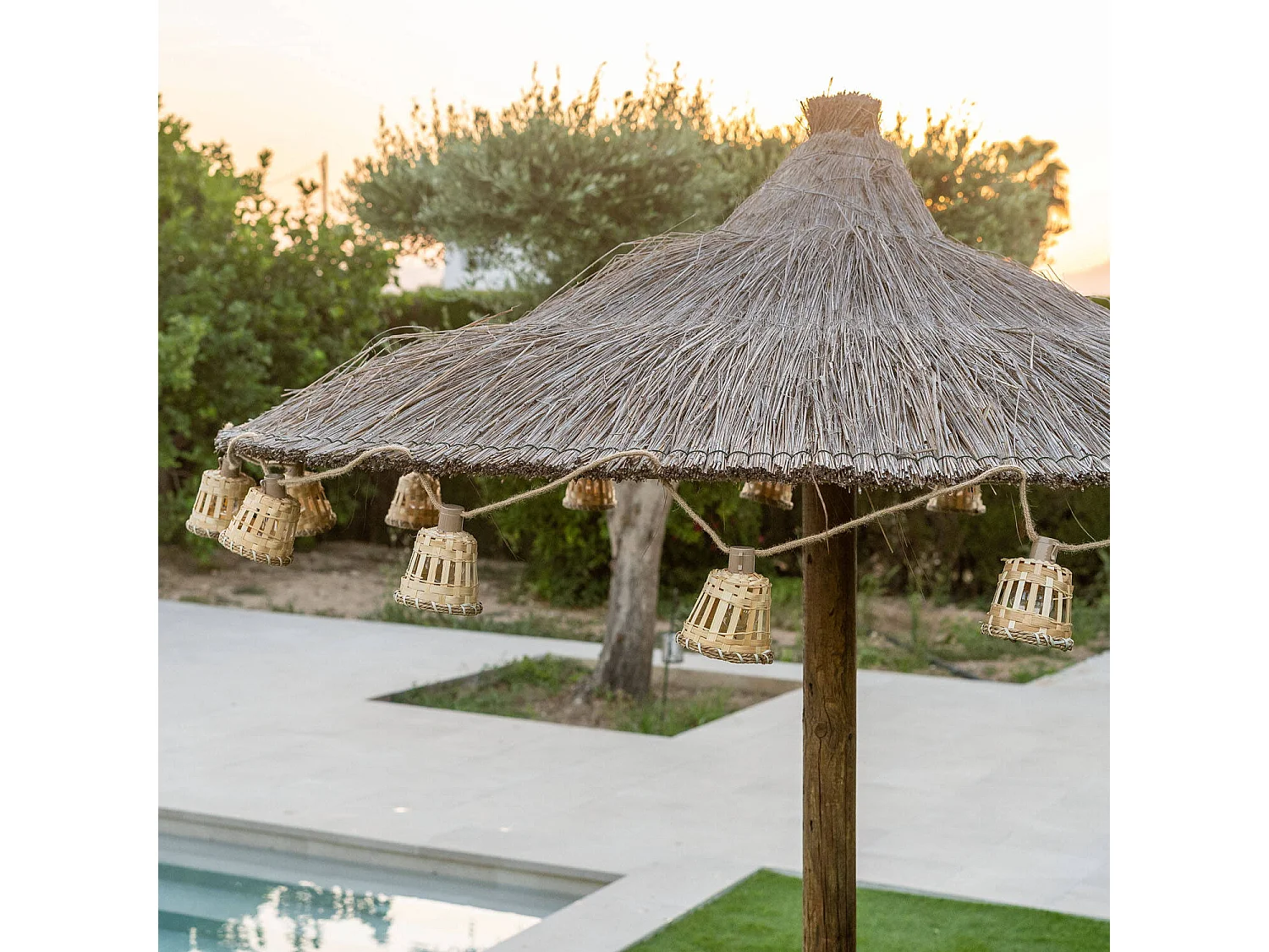 Ghirlanda LED Per Esterni con Batteria Baloo 7m Naturale