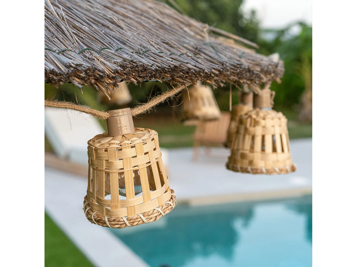 Ghirlanda LED Per Esterni con Batteria Baloo 7m Naturale