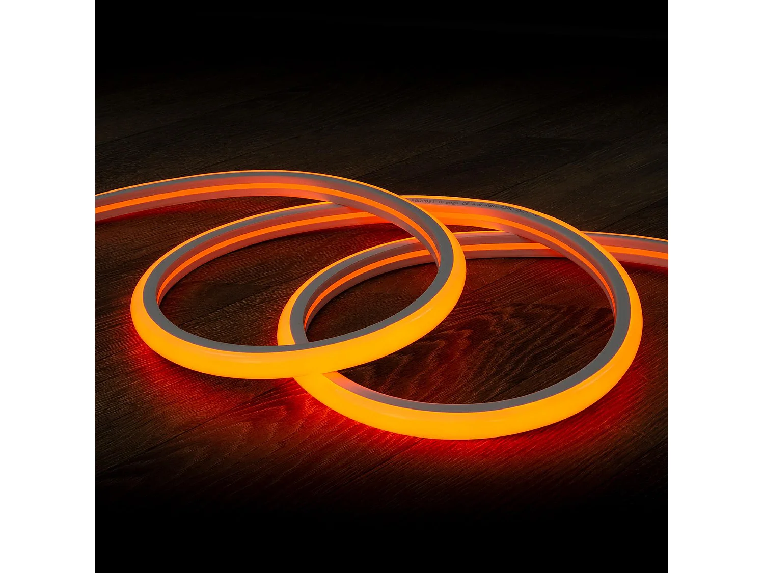 Striscia LED Neon Regolabile 220V Arancione Semicircolare 180 7.5W/m IP67 Taglio 100cm 5 m