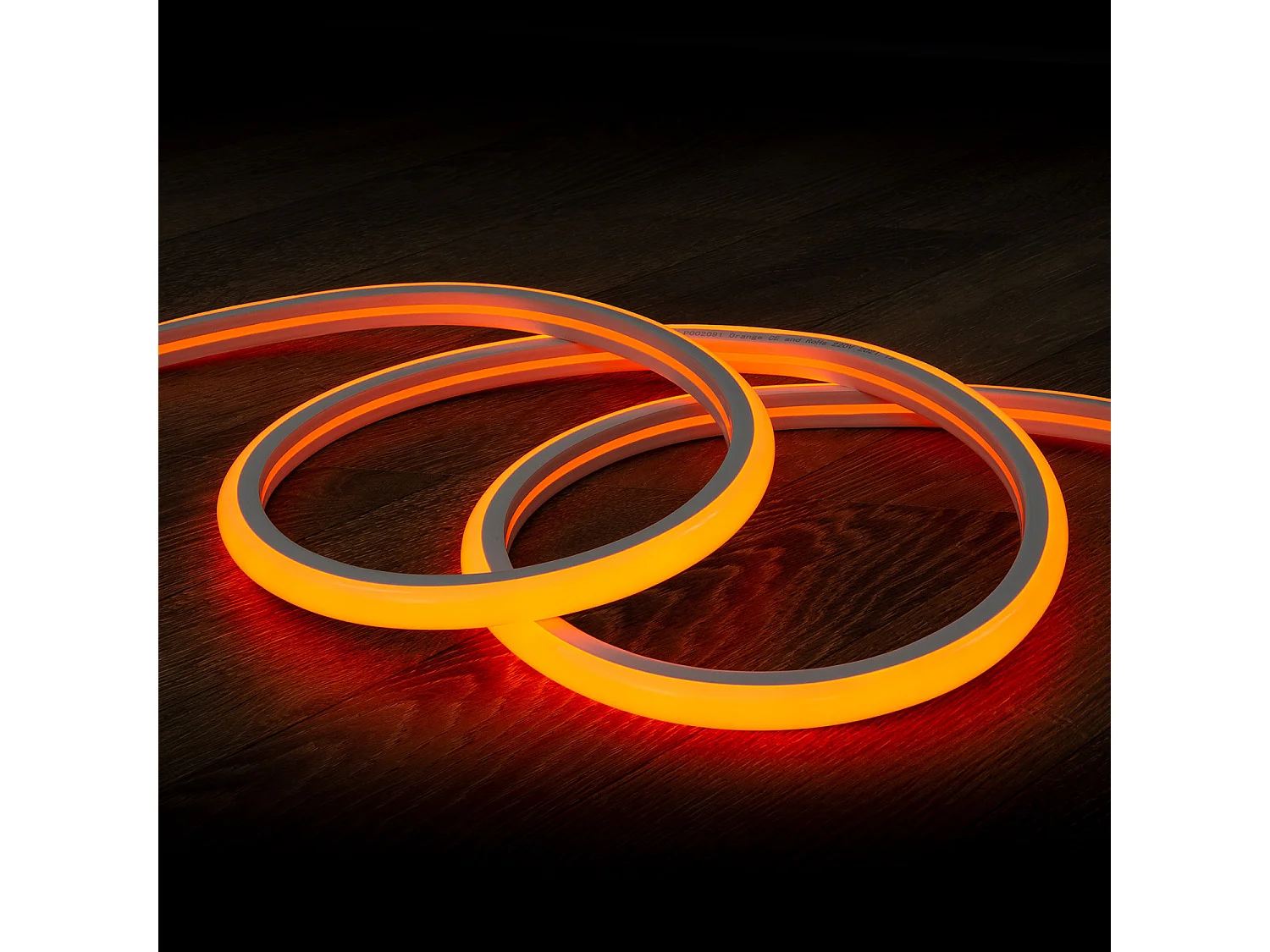 Ruban LED Néon Dimmable 220V Orange Semi-Circulaire 180 7.5W/m Coupe 100cm IP67 Sur mesure 5 m