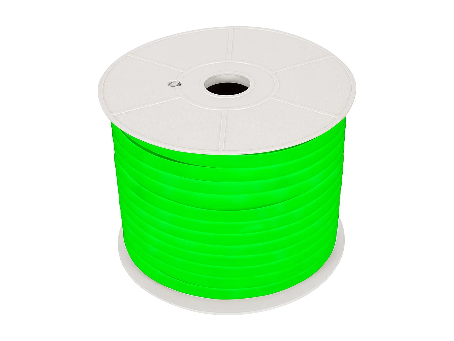 Bobina 50m Striscia LED Neon Regolabile 220V Verde Semicircolare 180 7.5W/m IP67 Taglio 100cm Verde