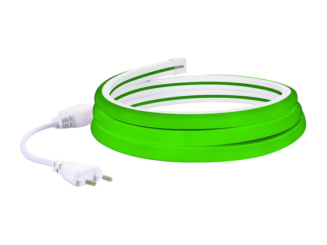 Bobina 50m Striscia LED Neon Regolabile 220V Verde Semicircolare 180 7.5W/m IP67 Taglio 100cm Verde