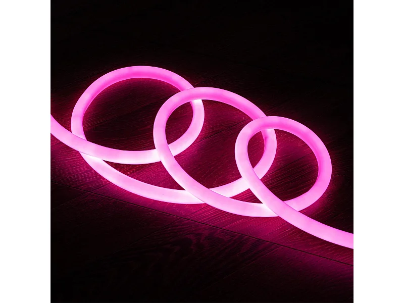 Tira LED Neón Regulable 220V Rosa Circular 360 9W/m Corte 100cm IP67 a Medida 4 m