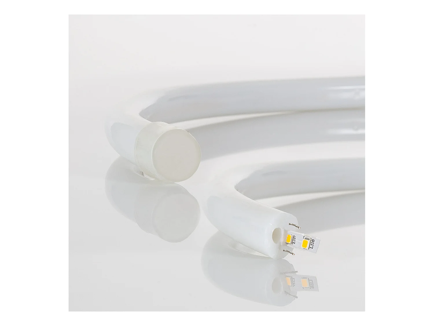 Striscia LED Neon Regolabile 220V Rosso Circolare 360 9W/m IP67 Taglio 100cm 15 m