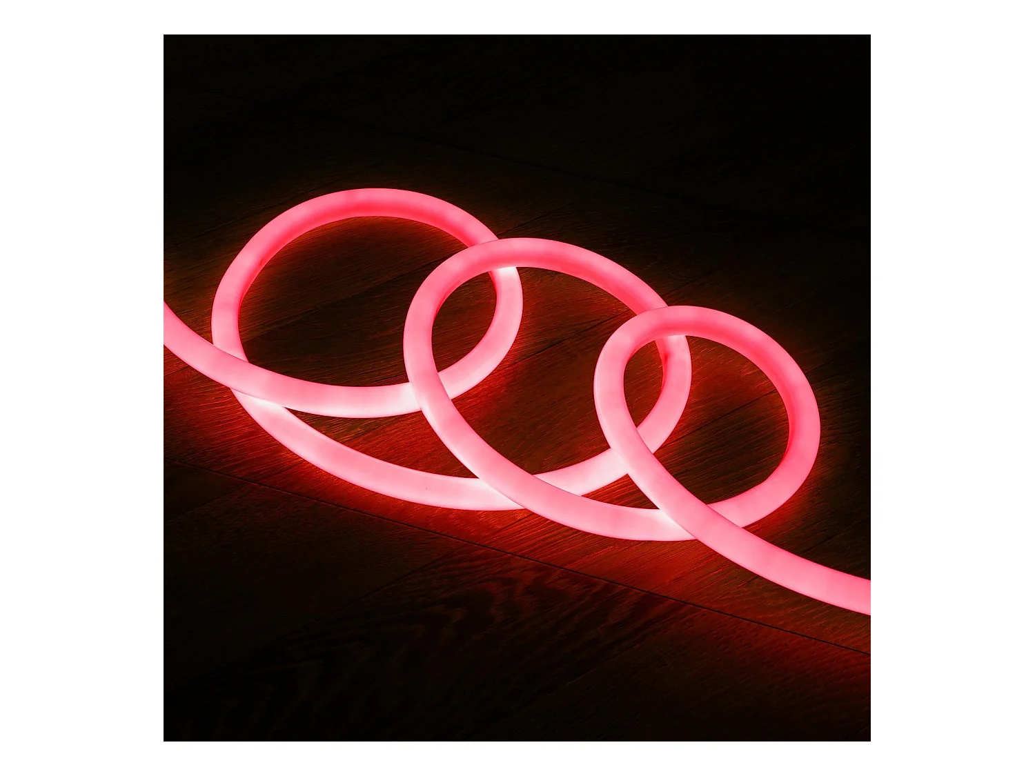 Striscia LED Neon Regolabile 220V Rosso Circolare 360 9W/m IP67 Taglio 100cm 15 m