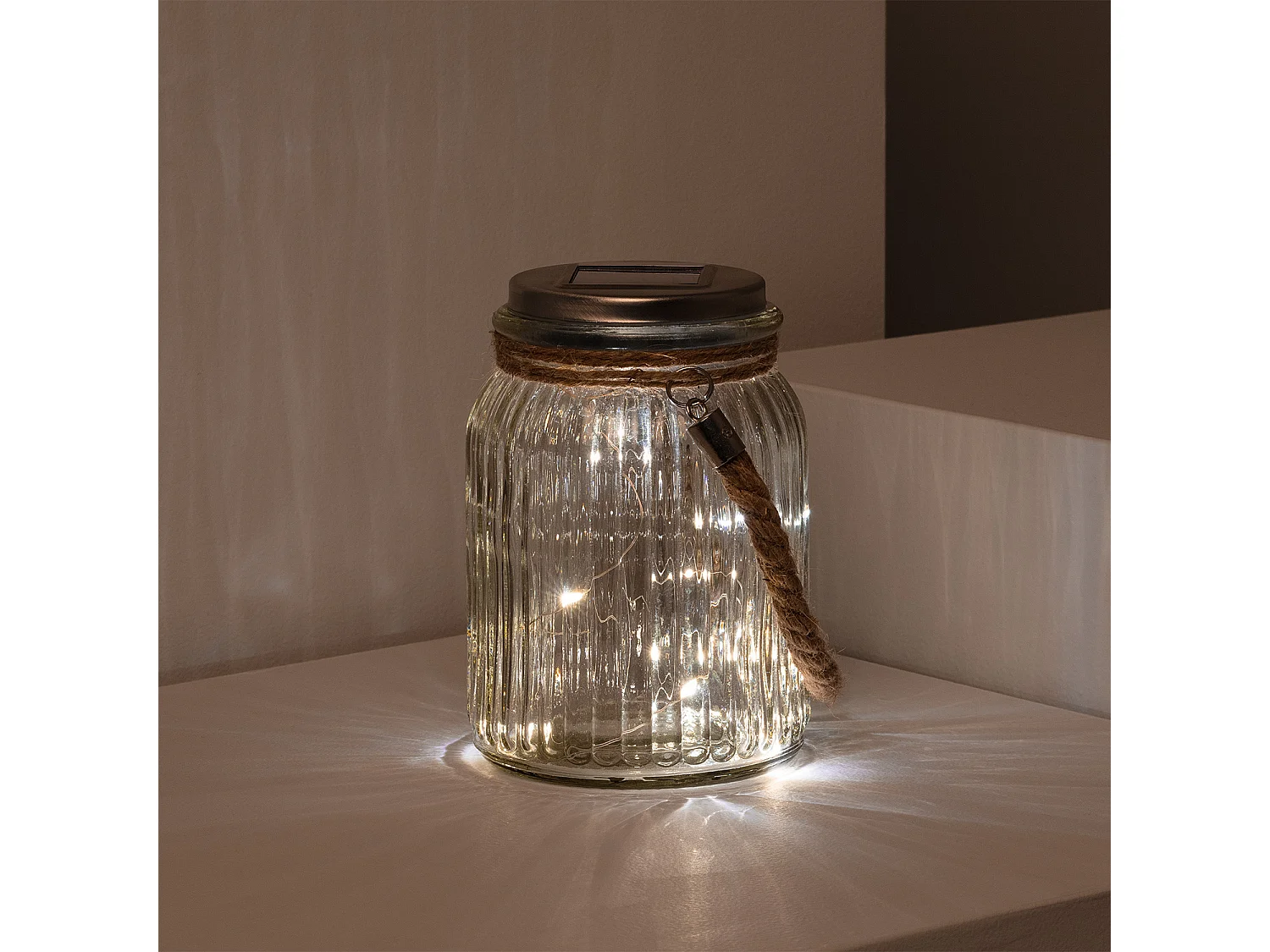 Vaso di Vetro LED Portatile Solare Winy 3000K Bianco Caldo