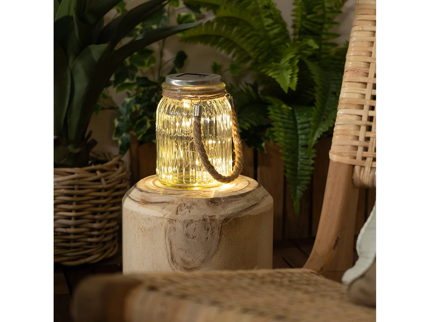 Bocal en Verre LED Portable Solaire Winy 3000K Blanc chaud