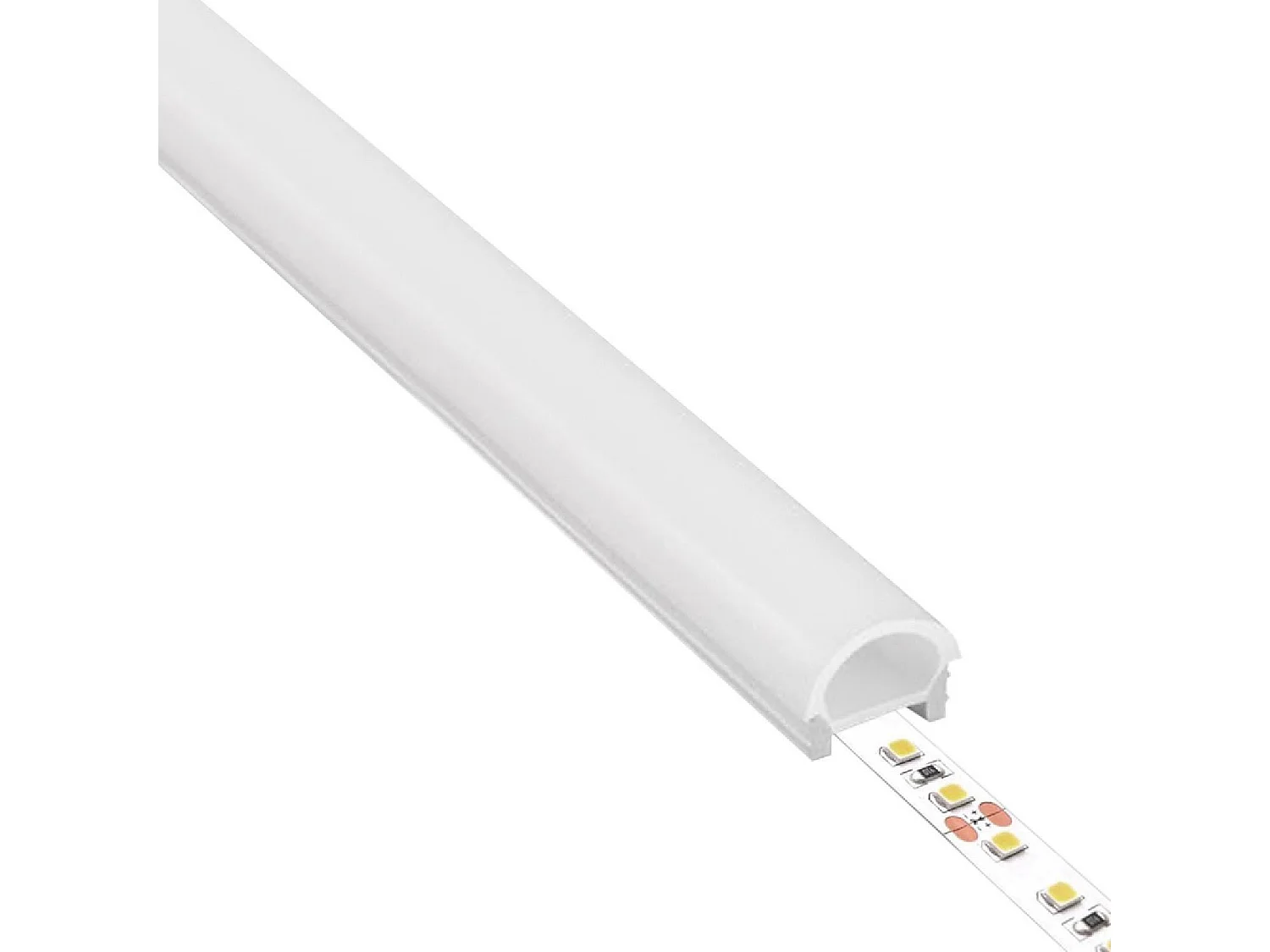Perfil Neón SFLEX 24x18 Superficie Semicircular Curva Vertical para Tira LED IP20 hasta 15 mm 50 m