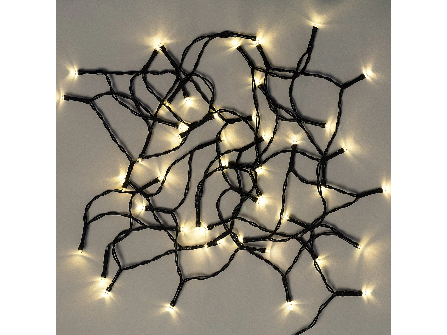 Guirlande LED Extérieure Câble Noir à Piles 3,5 m Blanc Chaud 2700K