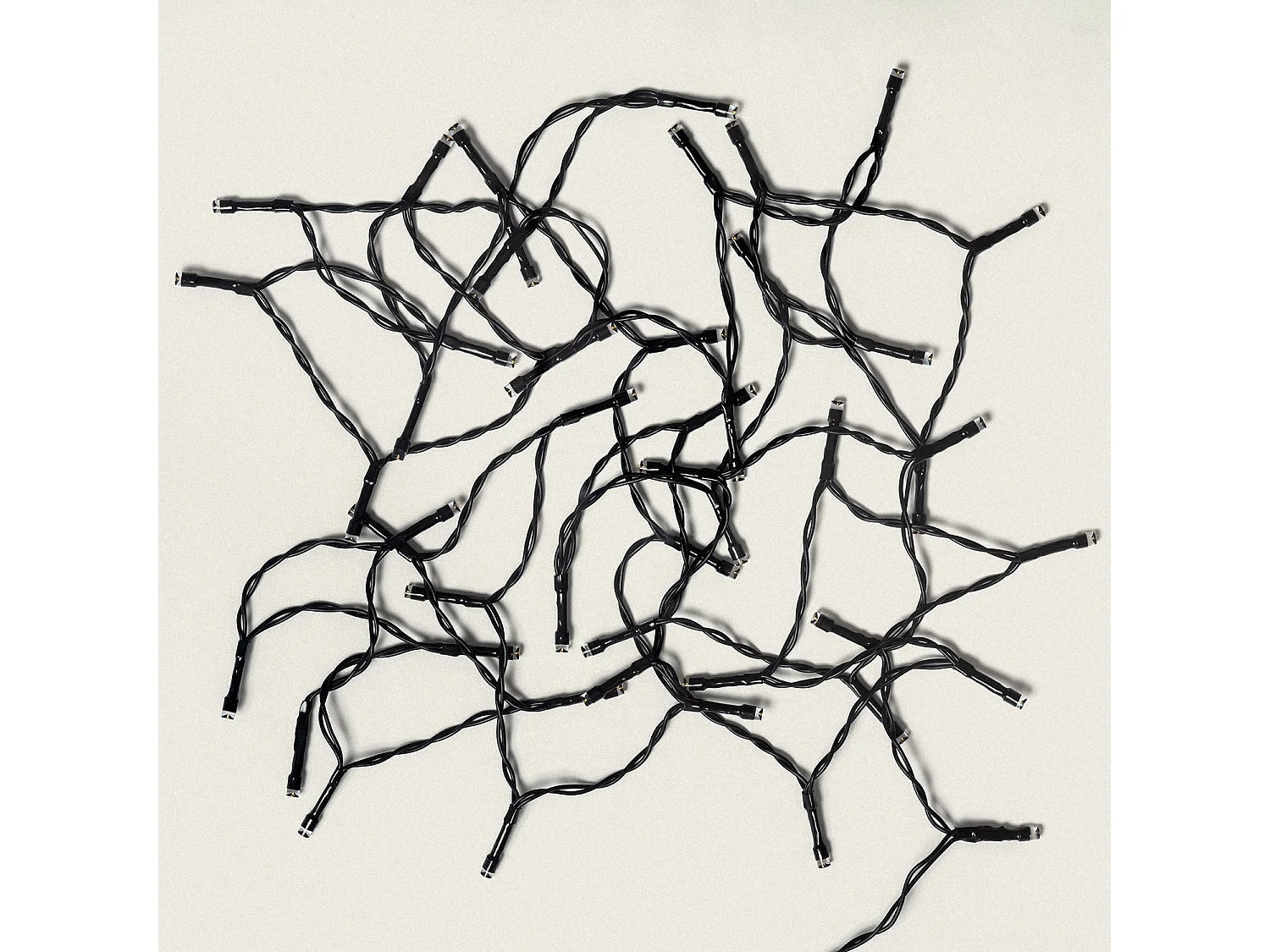 Guirlande LED Extérieure Câble Noir à Piles 3,5 m Blanc Chaud 2700K