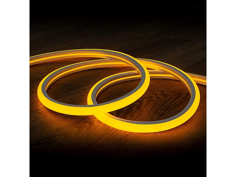 Striscia LED Neon Regolabile 220V Giallo Semicircolare 180 7.5W/m IP67 Taglio 100cm 15 m