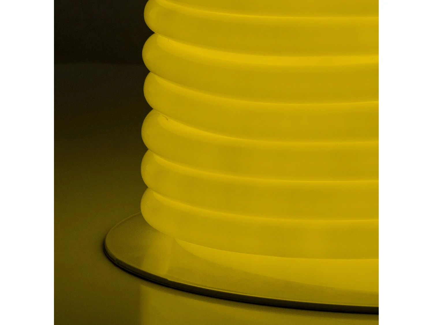 Bobine Néon LED Flexible 360º Rond Dimmable 220V AC 120LED/m IP67 Jaune 50 Mètres sur Mesure Coupe Tous les 100cm Jaune