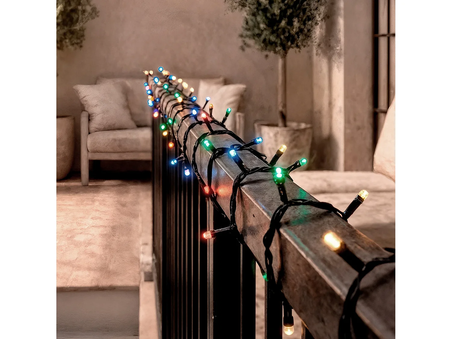 Guirlande LED Extérieure Solaire Câble 22m RGB