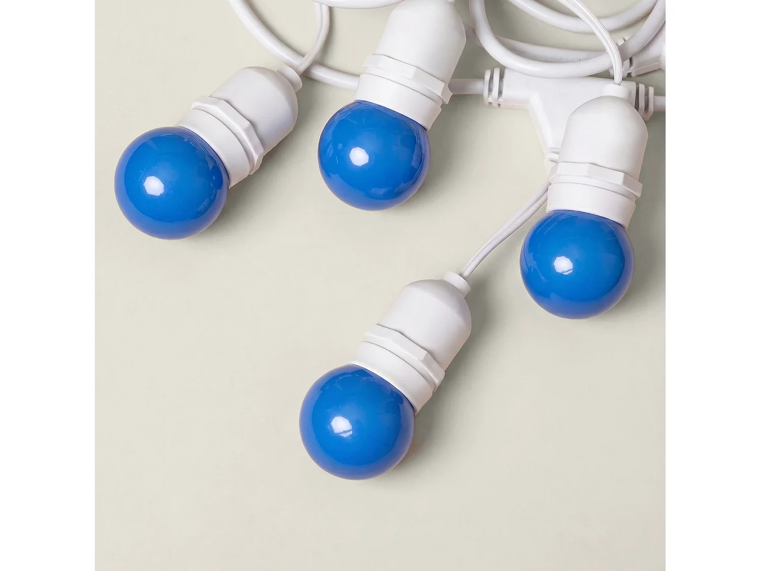Guirnalda Exterior con Bombillas LED E27 5.5m IP65 Blanco Azul